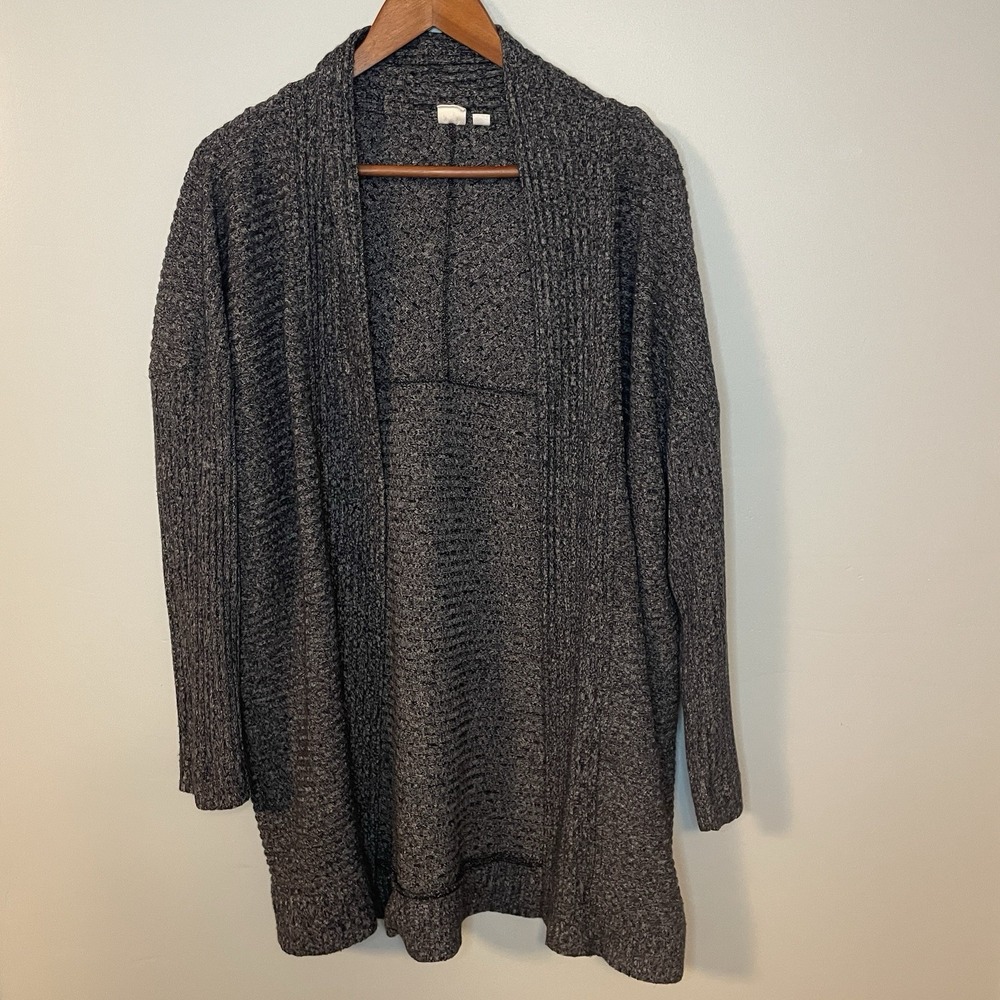 Gap Long‎ Open Front Hooded Cardigan Sweater Woman Size L